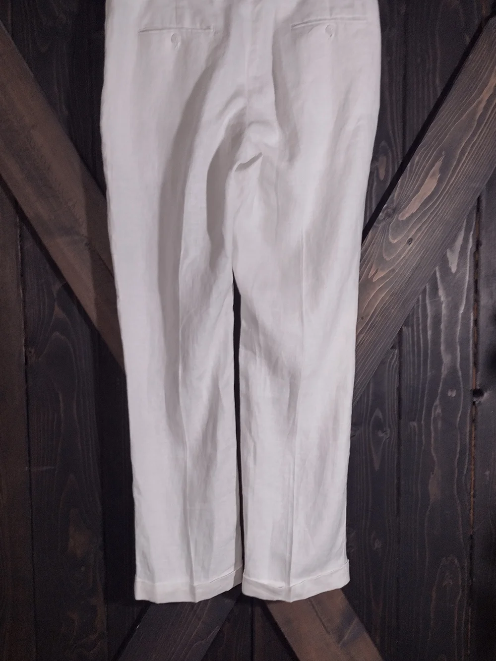 Baird McNutt 100% Linen Pants White Merino Size 35 X 32 Old Money Coastal Preppy
